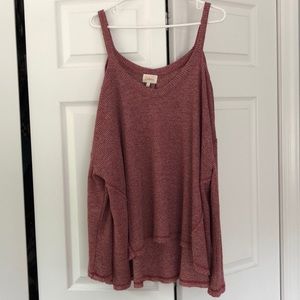 Anthropologie Cold shoulder long sleeve knit top